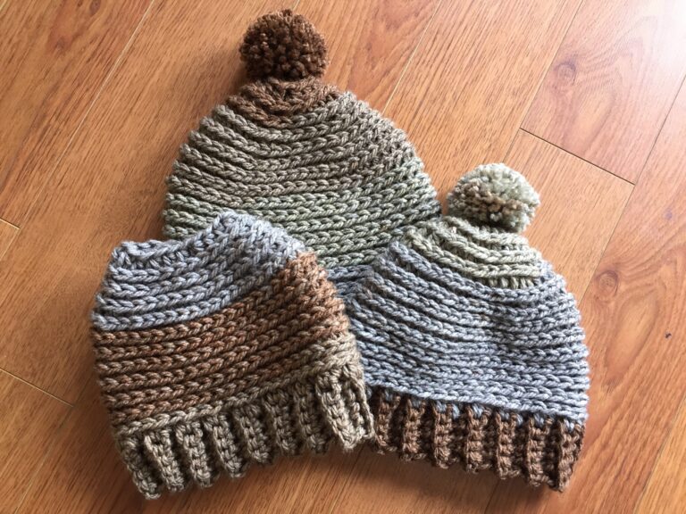At the Woods Messy Bun/Beanie Hat – A Free Pattern