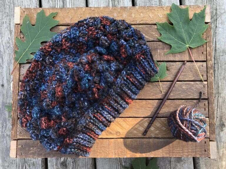 Falling Leaves Slouch Hat Free Crochet Pattern
