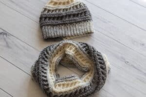 misty beanie hat and cowl
