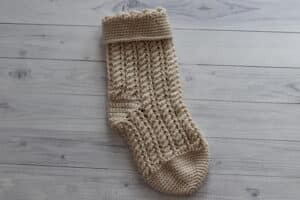 white crochet Christmas Stocking pattern
