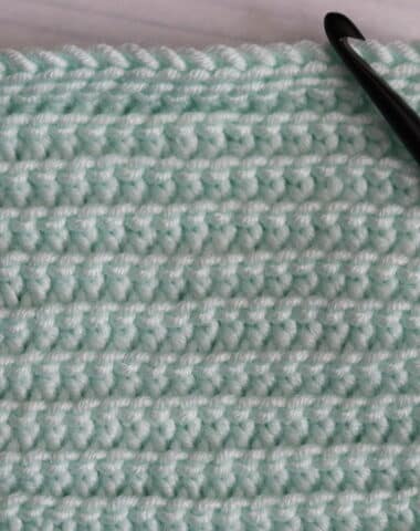 crochet purl slip stitch in aqua colour