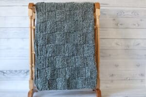 grey soft crochet blanket