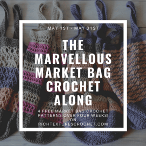 Advertising photo for market bag crochet along