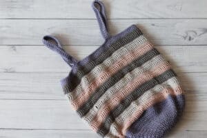 a crochet market bag in
