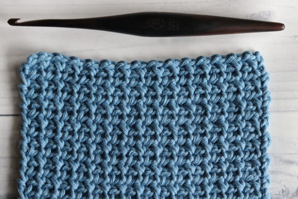 Swatch of the single crochet mesh stitch