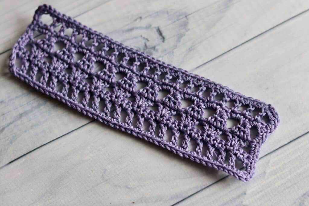 purple lace crochet bookmark