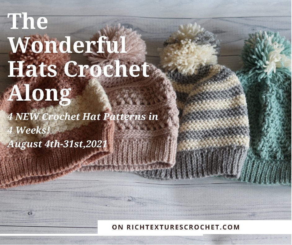 four crochet hats