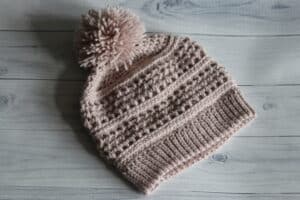 textured crochet beanie hat