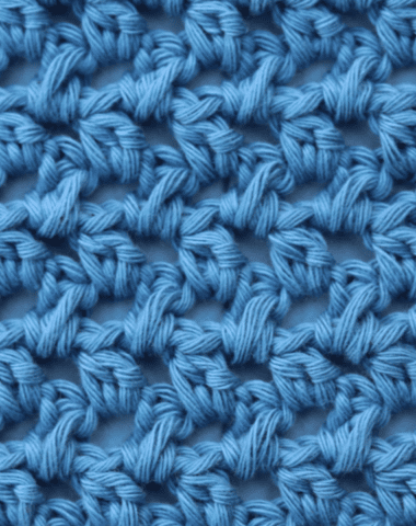 the Bamboo Crochet stitch worked in blue yarn