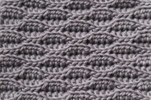 a swatch of the crochet almond stitch pattern