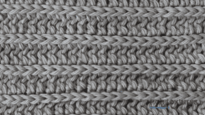 The royal Ridge Crochet Stitch worked in grey coloured yarn