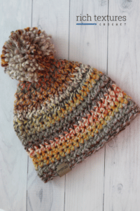 An easy colourful crochet beanie