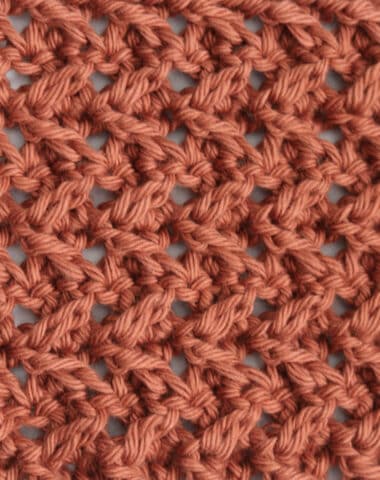 The Arrow Crochet Stitch worked in copper coloured yarn