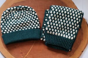 The crochet Lexington Beanie and Scarf Set