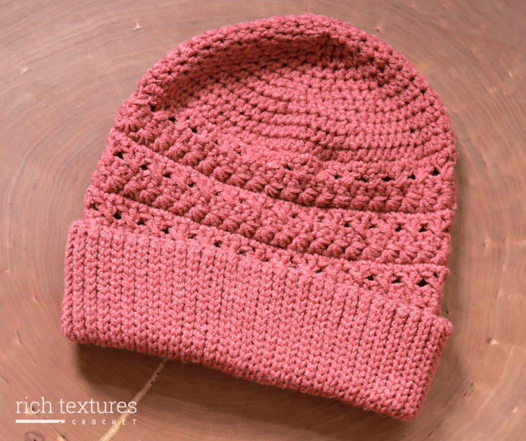 The Star Crossed Beanie Worked in a copper coloured yarn