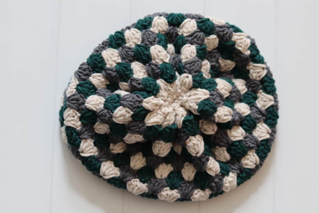 The top of the crochet Matheson Beanie