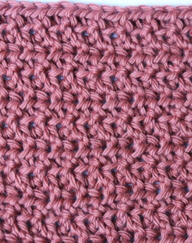 A subtly textured crochet stitch pattern featuring half double crochet stitches worked in the front and back loops