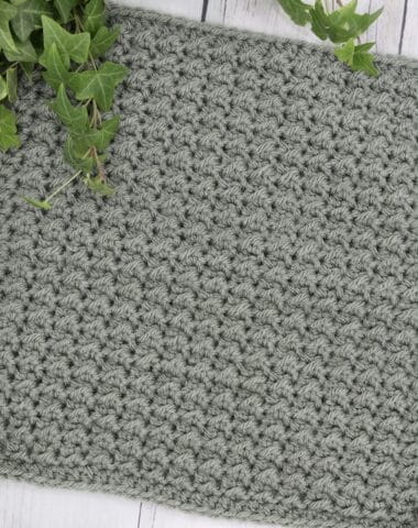 A crochet afghan square worked in the even moss stitch