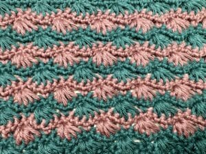 A swatch of the crochet seashell stitch