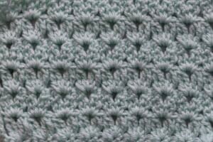 A swatch of the Triple Cluster V Crochet Stitch