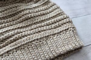close up of the brim on a crochet hat