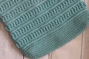 Close up of the bottom on the Ellesmere crochet market bag