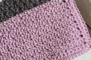 Close up of the stitches in the Cottage Chic Dishcloth crochet pattern