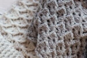 Beautiful crochet shell stitches as seen in a scarf