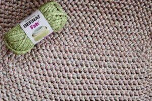 Close up of the stitches in the Cottage Crochet Rug